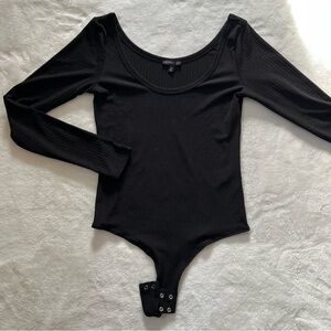 Dynamite Black Nylon Scoop Neck Bodysuit